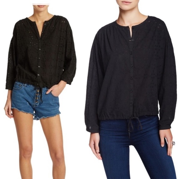Free People Tops - Free People Floral Eyelet Stars Align Blouse....Size M NWT